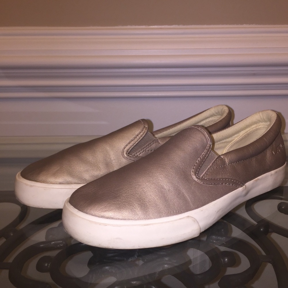 Rose gold  platform flats